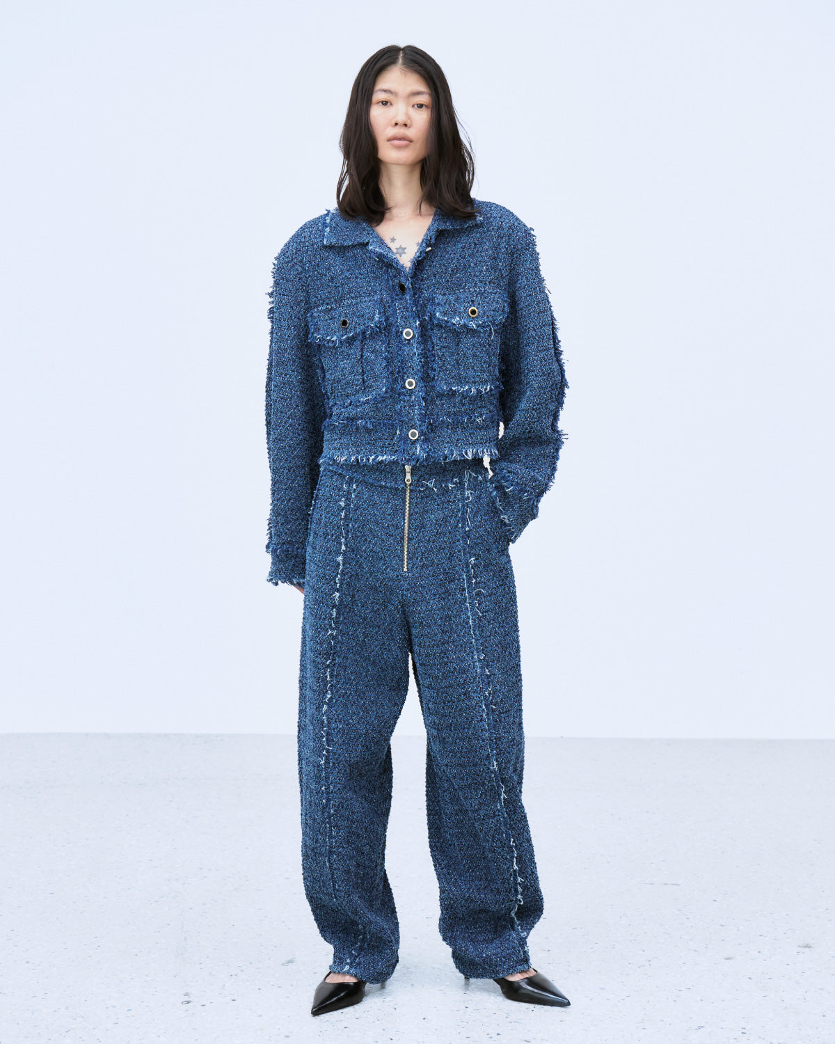 PUNCHING DENIM TWEEDY PANTS | | STORE | THINGS THAT MATTER ONLINE