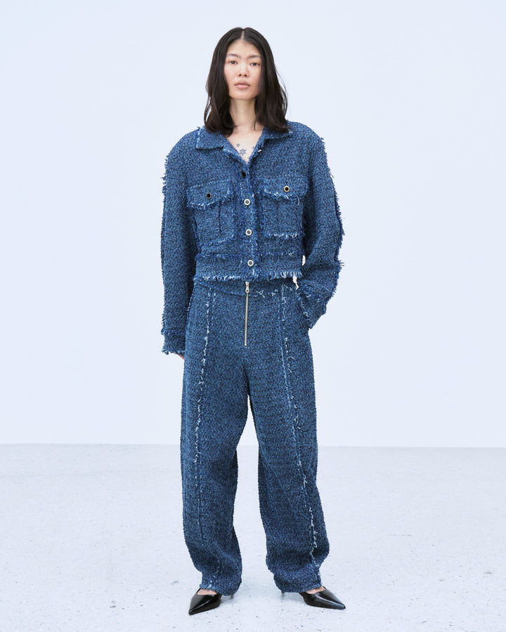 PUNCHING DENIM TWEEDY PANTS