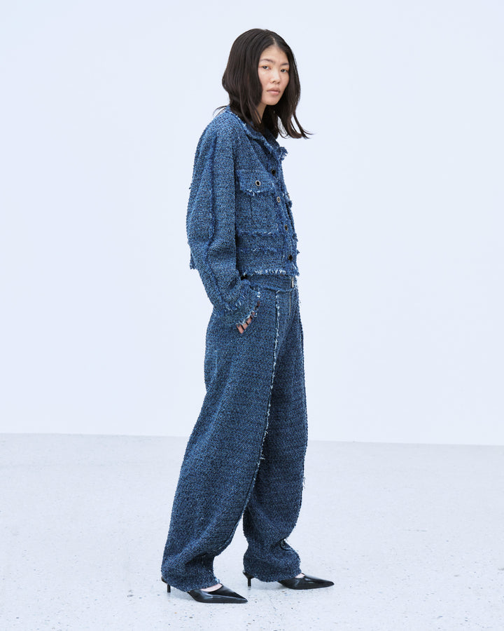PUNCHING DENIM TWEEDY PANTS