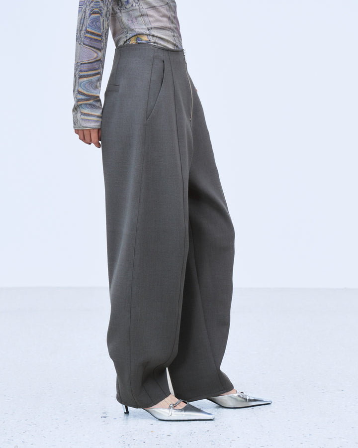 BONDED CURVED SILHOUETTE PANTS
