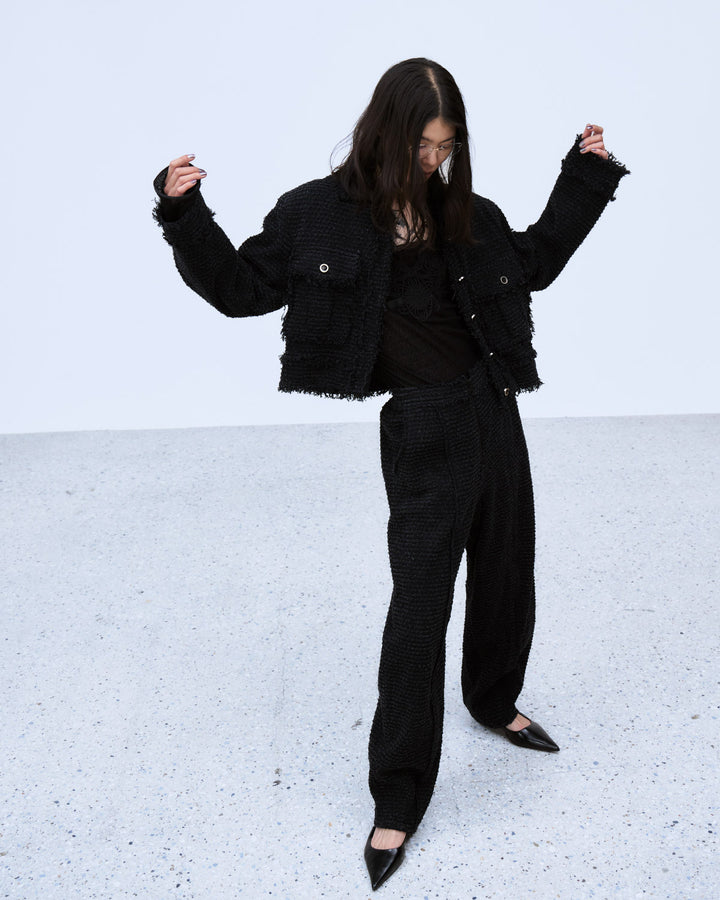 PUNCHING DENIM TWEEDY PANTS