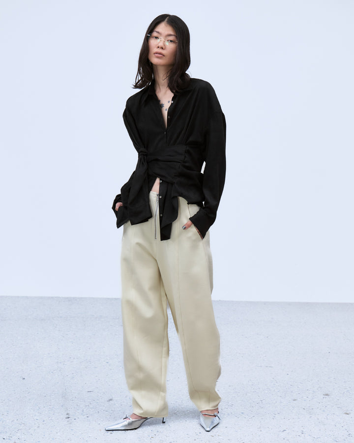 BONDED CURVED SILHOUETTE PANTS