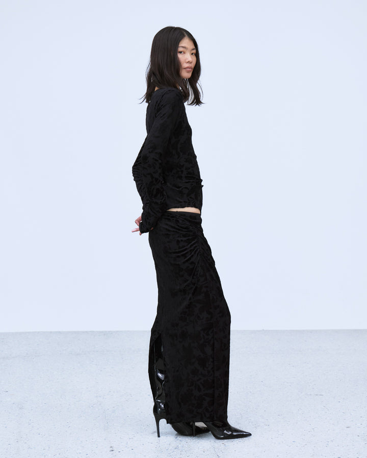 VELOUR JACQUARD TOPS