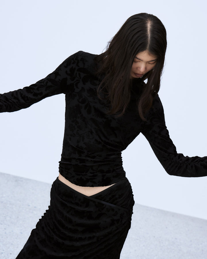 VELOUR JACQUARD TOPS