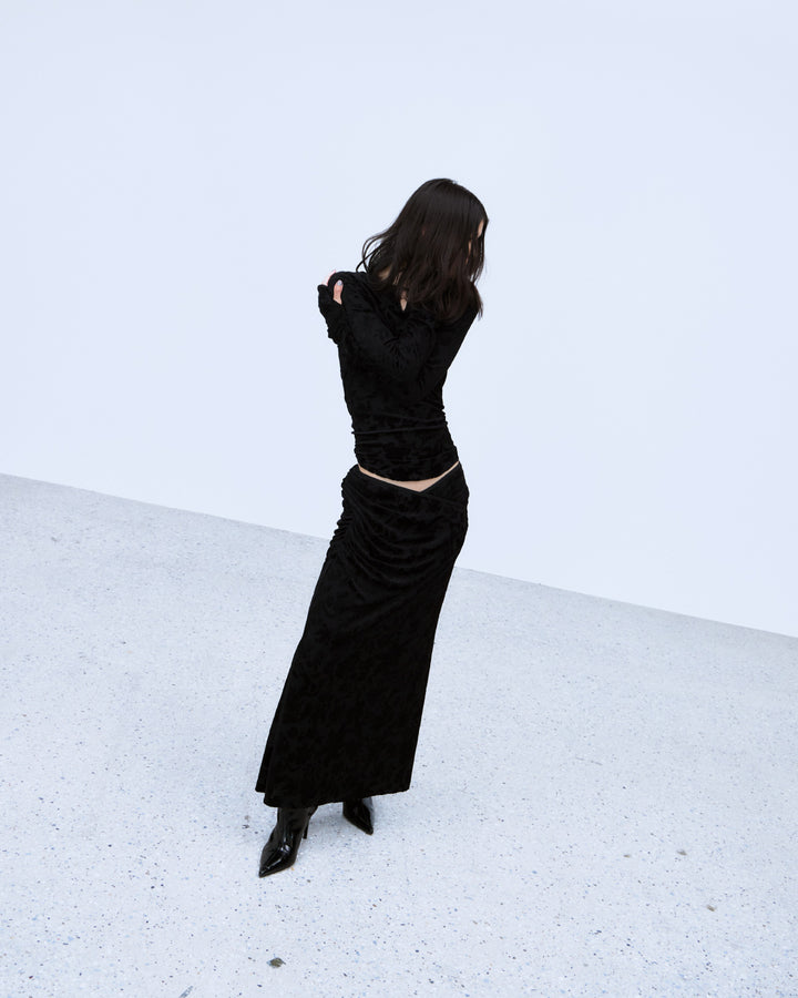VELOUR JACQUARD TOPS
