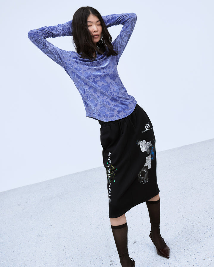 VELOUR JACQUARD TOPS