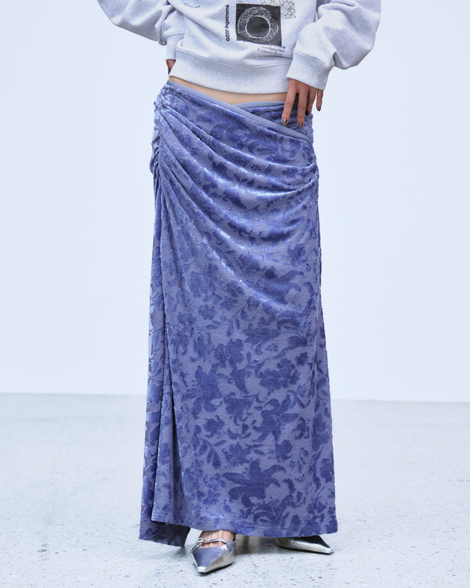 VELOUR JACQUARD SKIRT