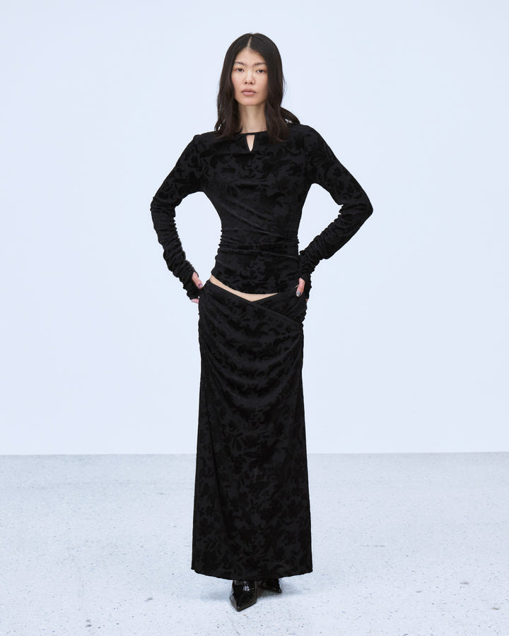 VELOUR JACQUARD SKIRT