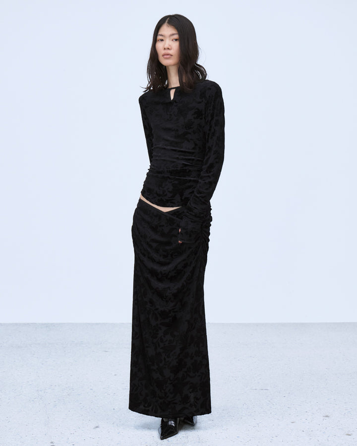 VELOUR JACQUARD SKIRT