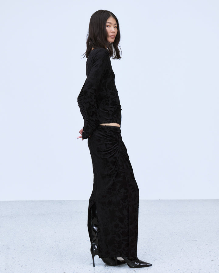 VELOUR JACQUARD SKIRT