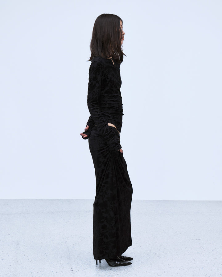 VELOUR JACQUARD SKIRT