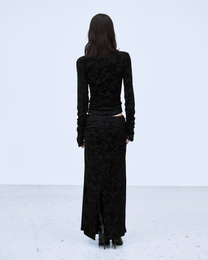 VELOUR JACQUARD SKIRT