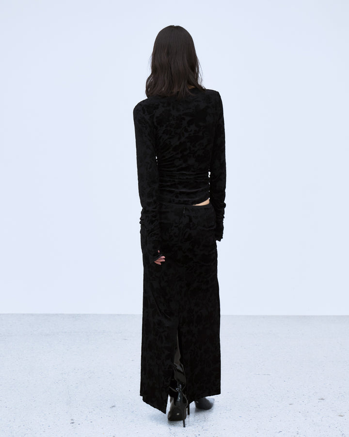 VELOUR JACQUARD SKIRT