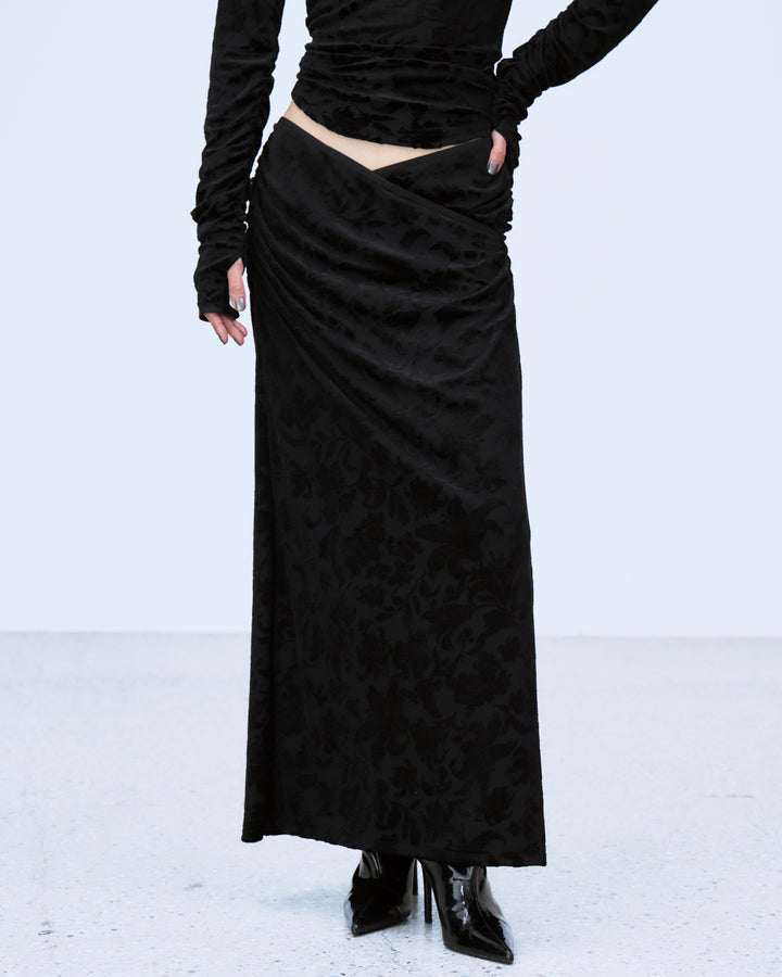 VELOUR JACQUARD SKIRT