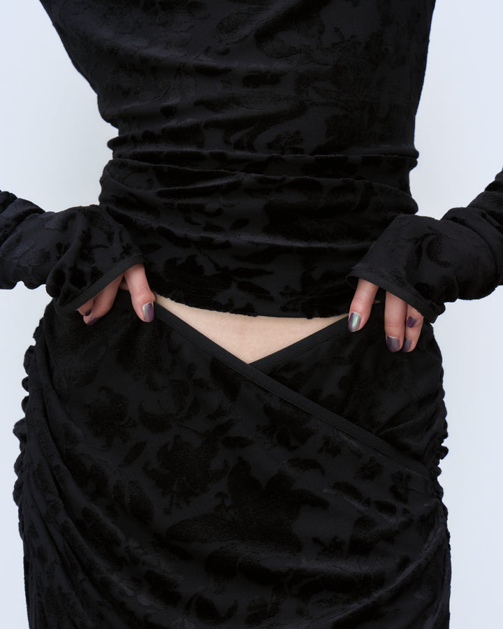 VELOUR JACQUARD SKIRT