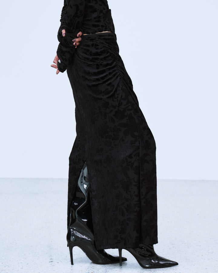 VELOUR JACQUARD SKIRT