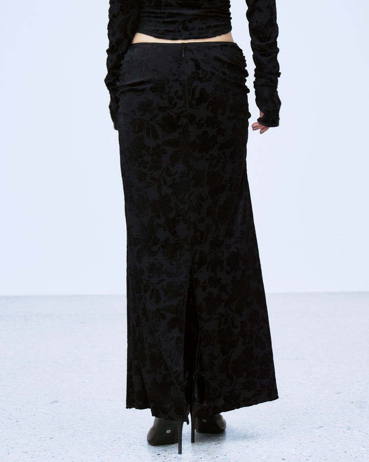 VELOUR JACQUARD SKIRT