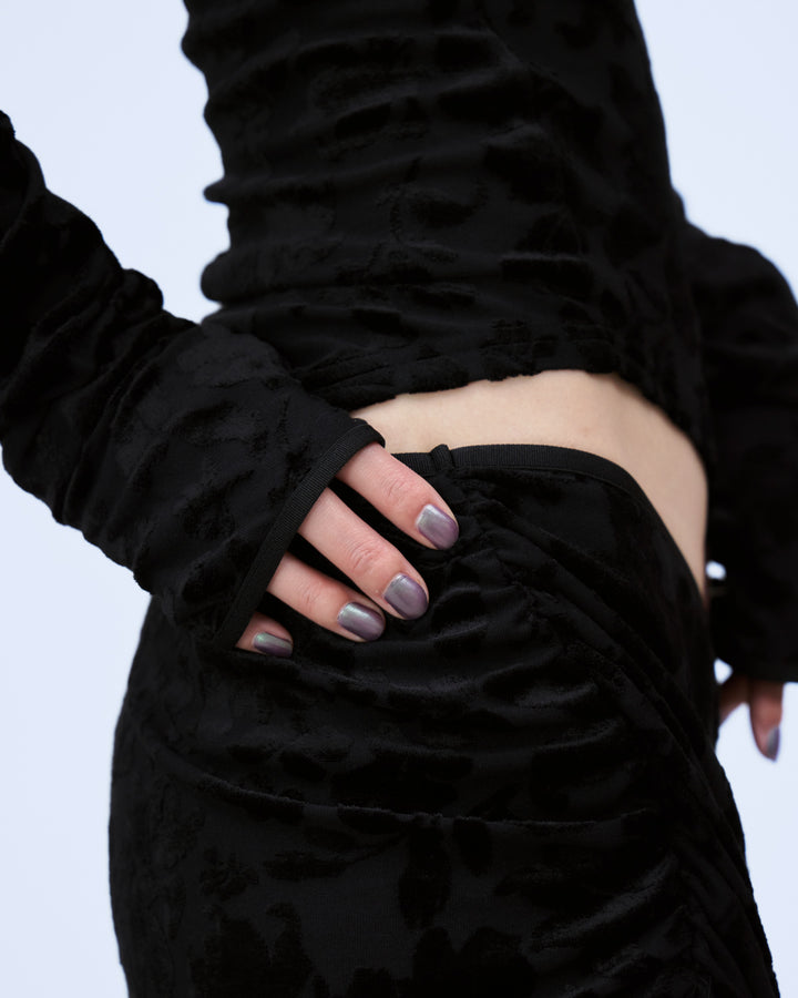 VELOUR JACQUARD SKIRT