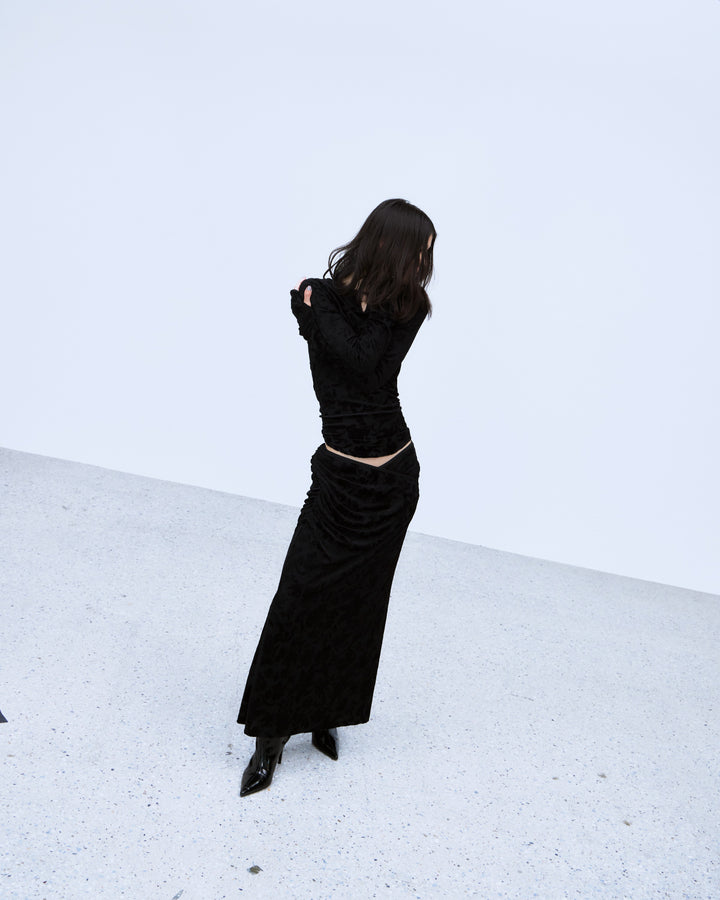 VELOUR JACQUARD SKIRT