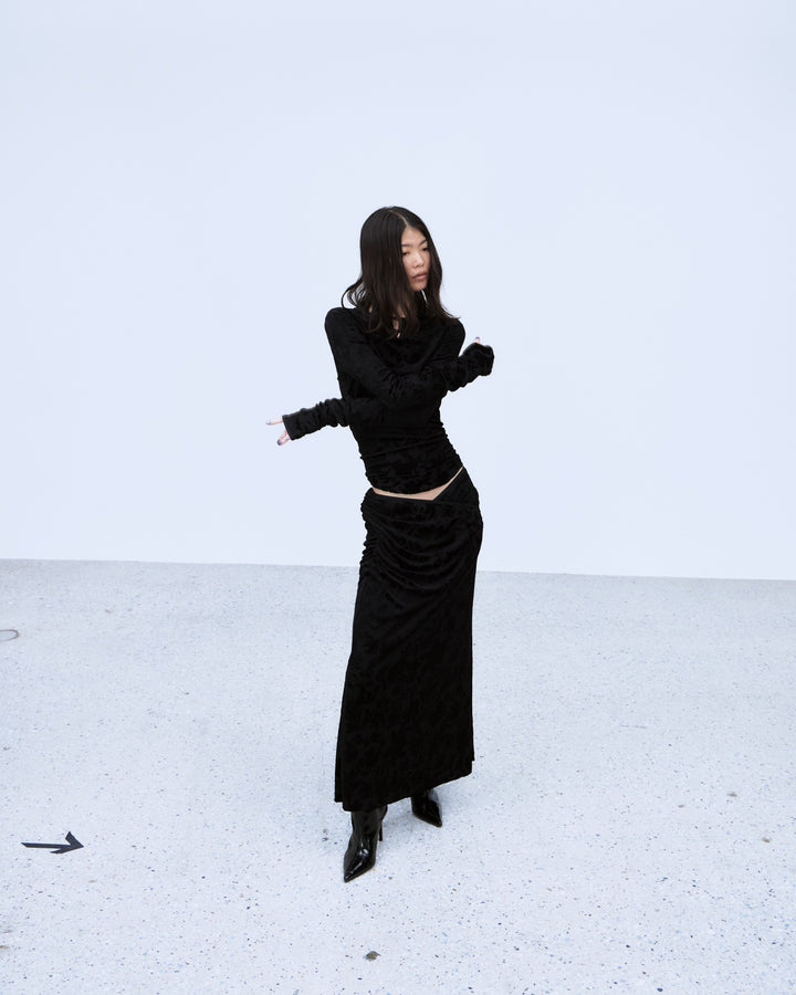 VELOUR JACQUARD SKIRT