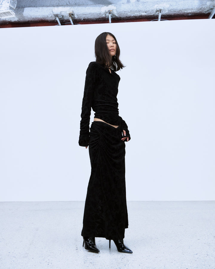 VELOUR JACQUARD SKIRT