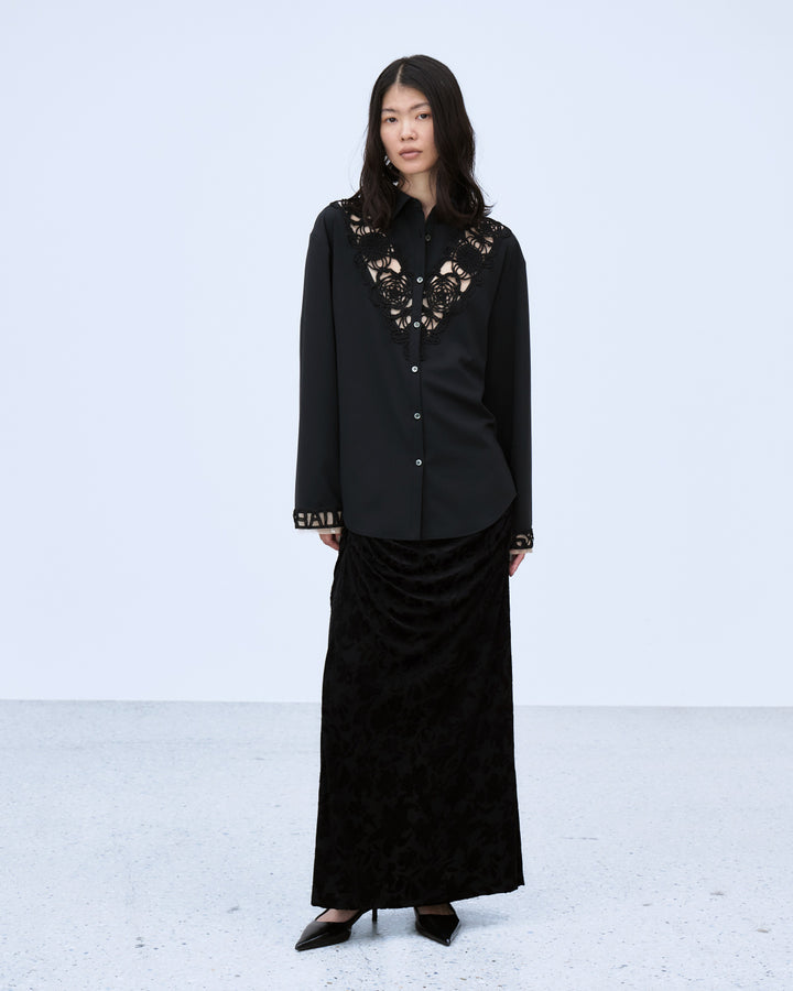VELOUR JACQUARD SKIRT