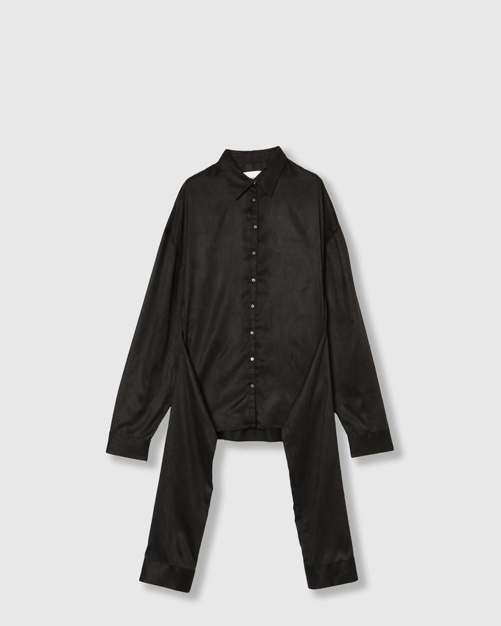 MULTIWAY SLEEVE SUEDE-LIKE SHIRT