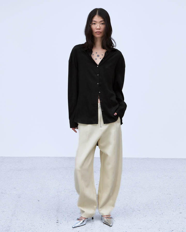 MULTIWAY SLEEVE SUEDE-LIKE SHIRT