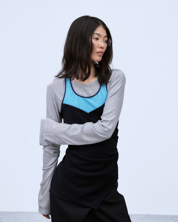 BUSTIER LAYERED RIB TOPS