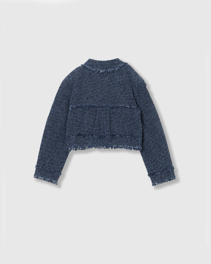 PUNCHING DENIM TWEEDY JACKET