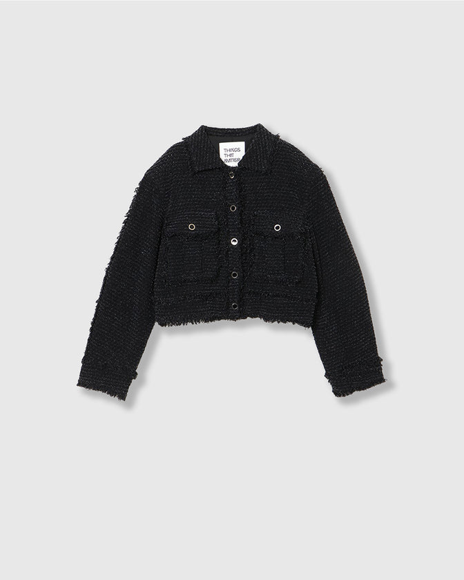 PUNCHING DENIM TWEEDY JACKET