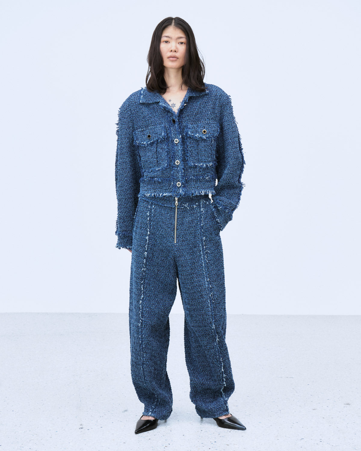 PUNCHING DENIM TWEEDY JACKET | | STORE | THINGS THAT MATTER ONLINE