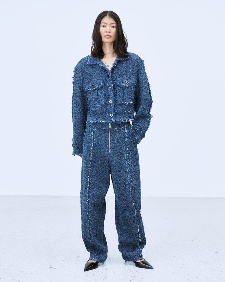 PUNCHING DENIM TWEEDY JACKET