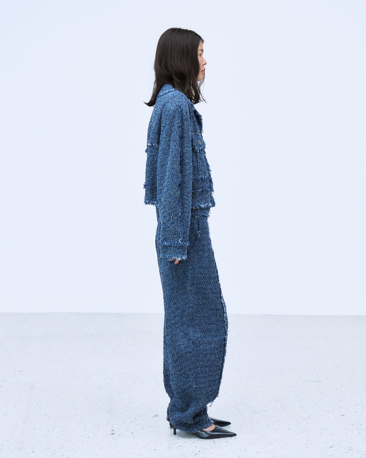 PUNCHING DENIM TWEEDY JACKET