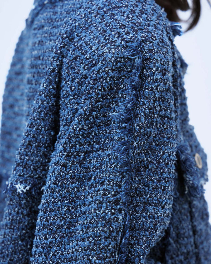 PUNCHING DENIM TWEEDY JACKET