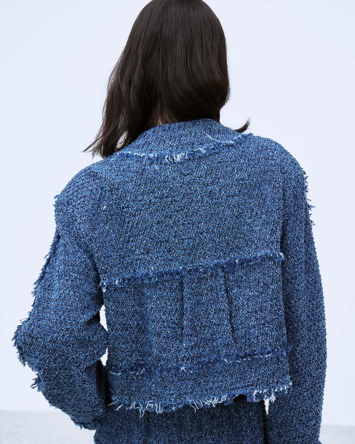 PUNCHING DENIM TWEEDY JACKET