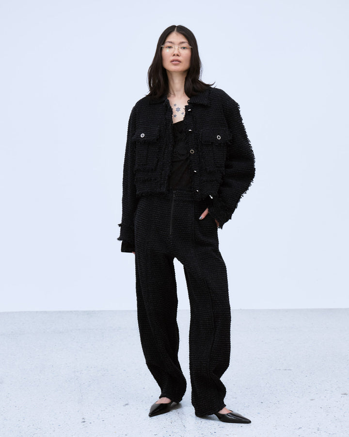 PUNCHING DENIM TWEEDY JACKET
