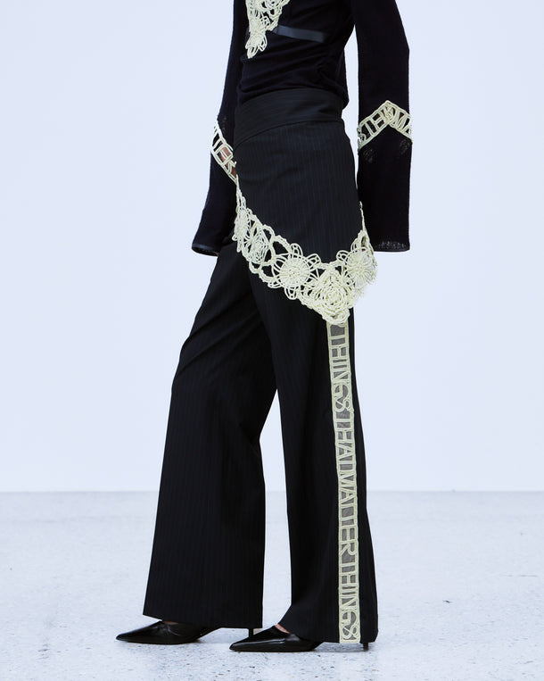 MICROCOSMOS WRAP LACE BELTED PANTS