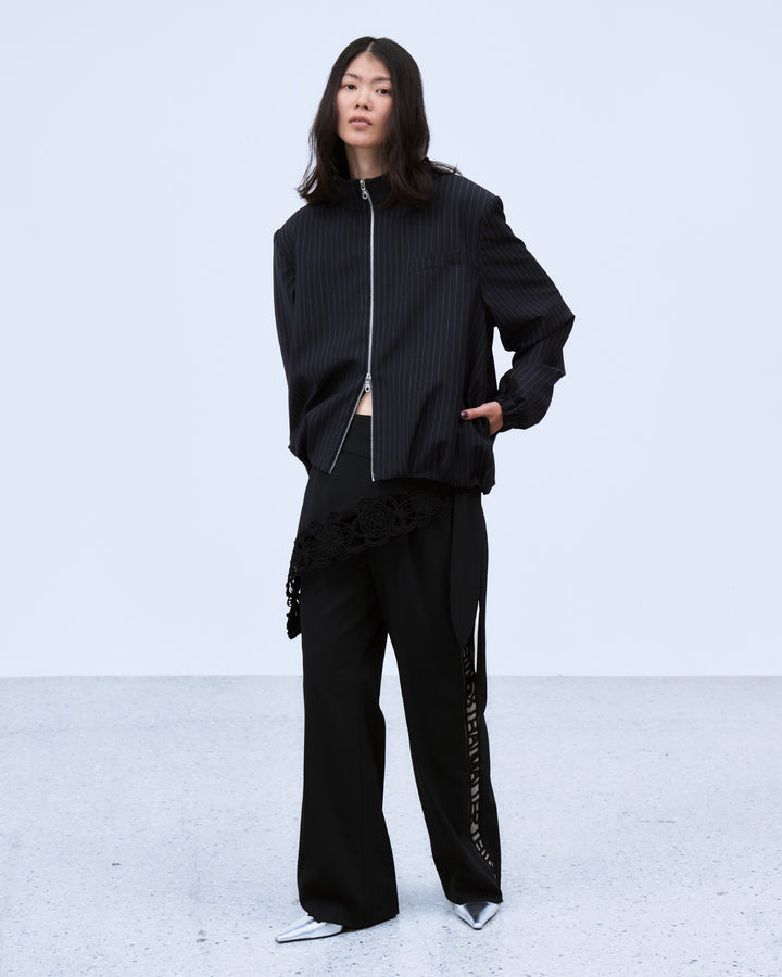 MICROCOSMOS WRAP LACE BELTED PANTS