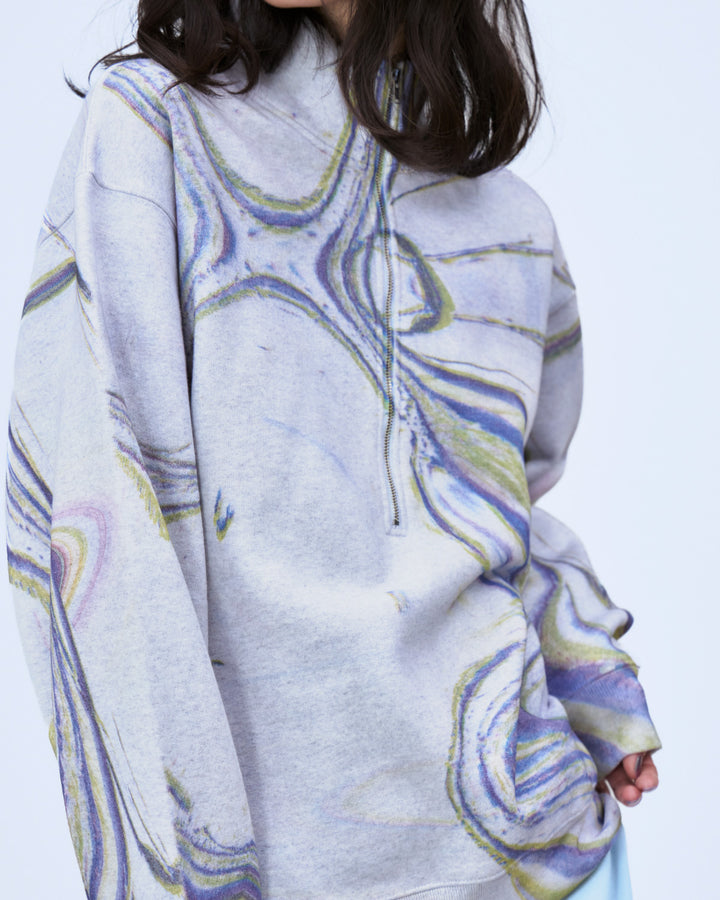 MICROCOSMOS PRINT HALF-ZIP PULLOVER