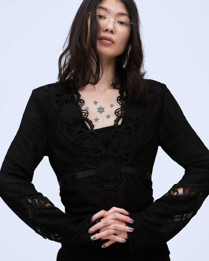 MICROCOSMOS LACE SHEER TOPS