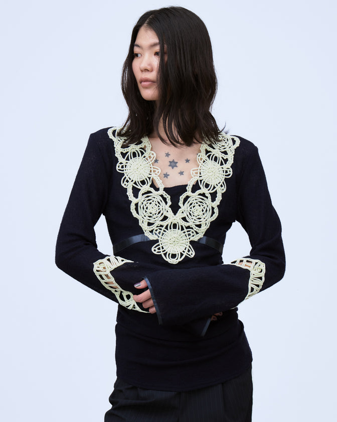 MICROCOSMOS LACE SHEER TOPS
