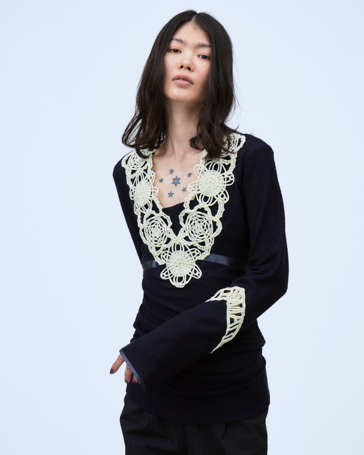 MICROCOSMOS LACE SHEER TOPS