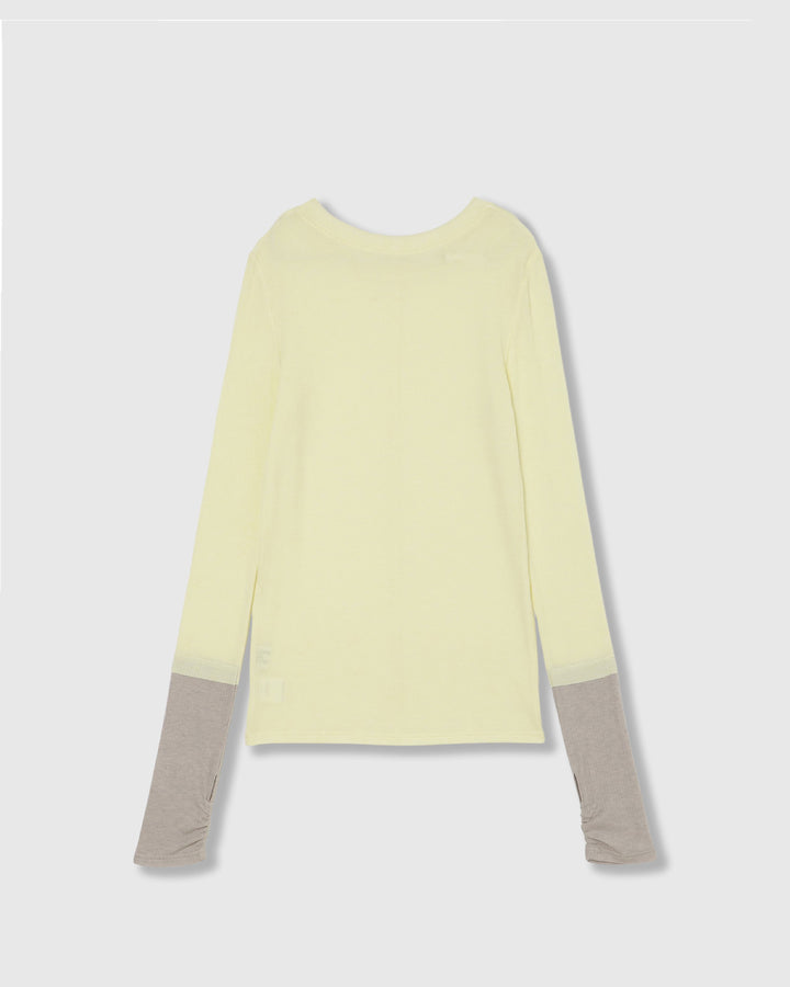 TWO-TONE SHEER RIBBED TOPS
