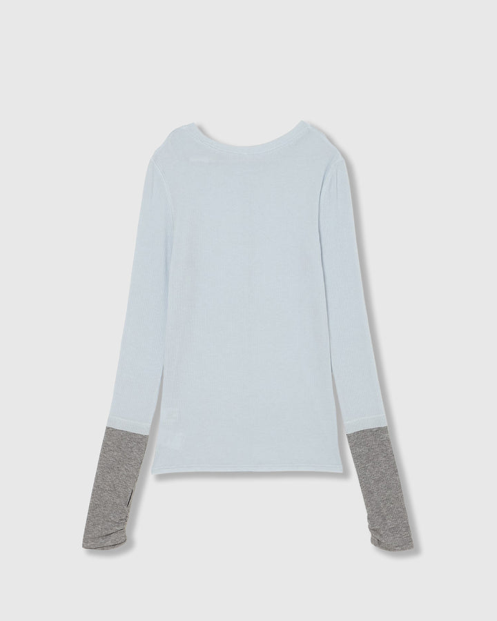 TWO-TONE SHEER RIBBED TOPS