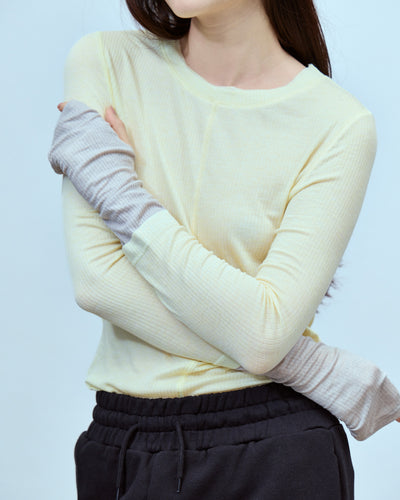 TWO-TONE SHEER RIBBED TOPS