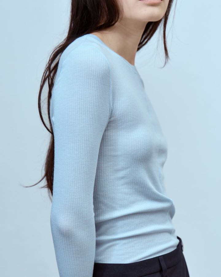 TWO-TONE SHEER RIBBED TOPS