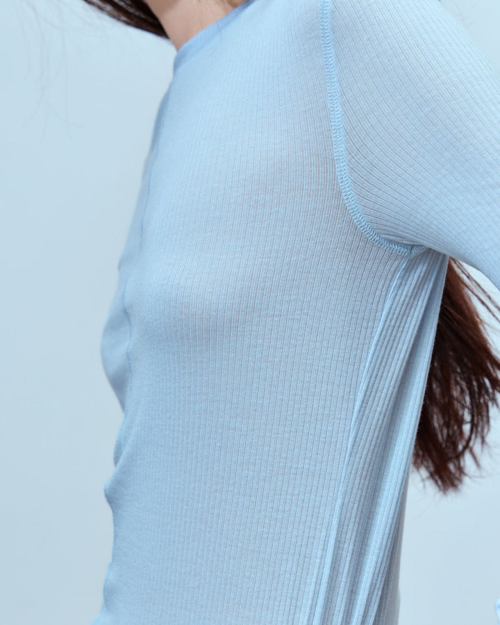 TWO-TONE SHEER RIBBED TOPS