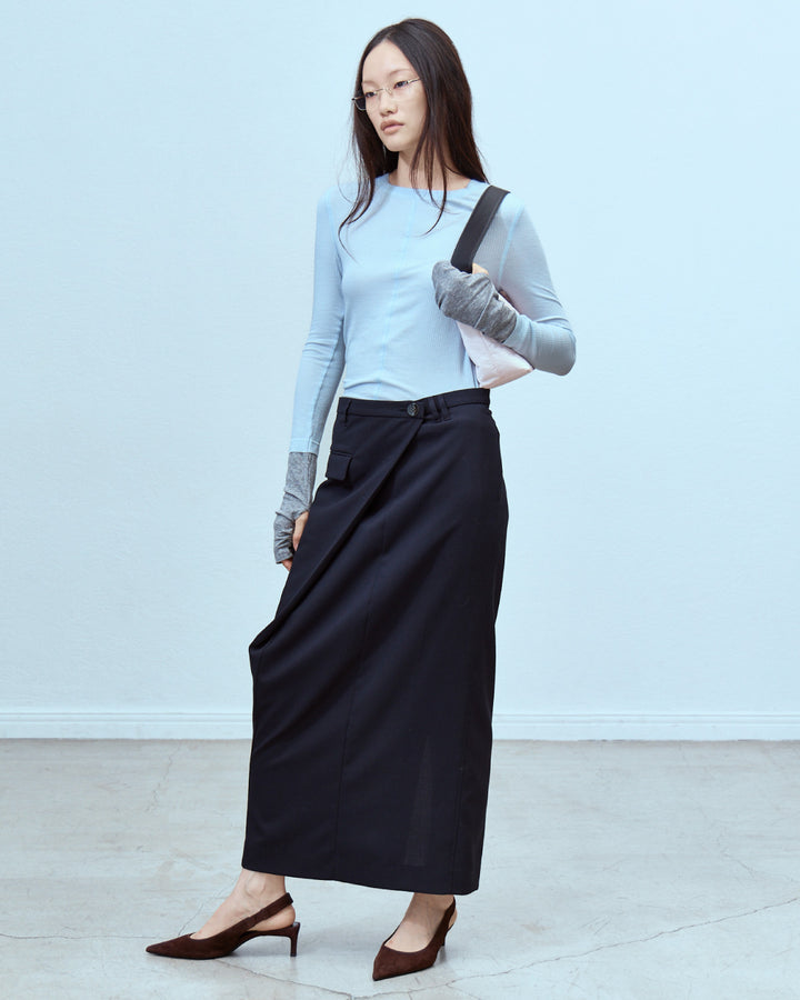 TWO-TONE SHEER RIBBED TOPS