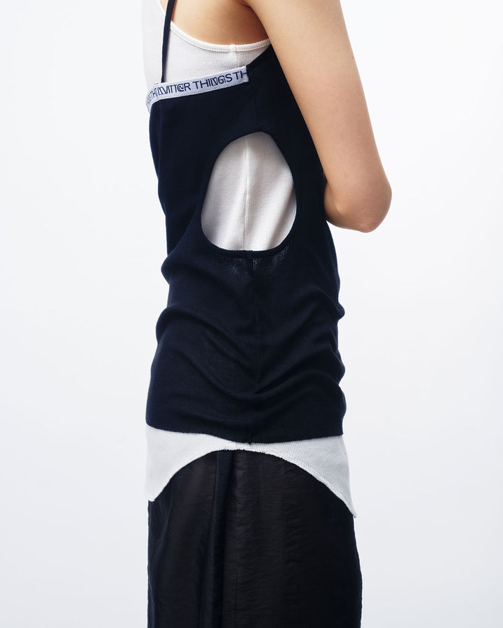 SHEER RIB CAMISOLE & RIB TANKTOPS SET